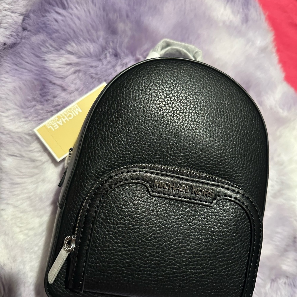 Michael Kors Pebbled Black Backpack